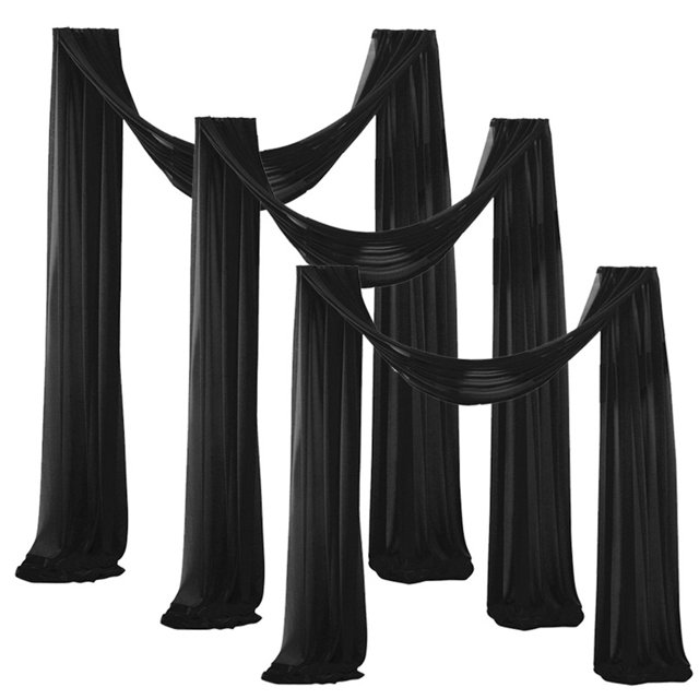 LCXmlly Roasting Pan Wedding Arch Drape Fabric Long 3 Panels Wide Sheer Wrinkle Free Soft Party Backdrop Drapery