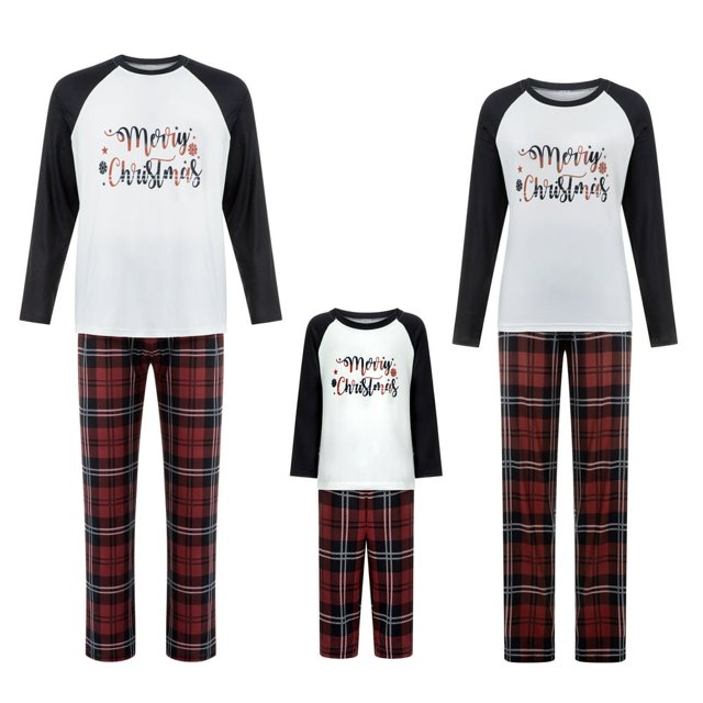 Pyjamas de Noël Assortis pour la Famille Ensemble Haut et Pantalon de Fête Pyjama