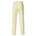thumbnail image 3 of MAWCLOS Mens Trousers Drawstring Pants Solid Color Bottoms Fitted Home Elastic Waist Loungewear Apricot M, 3 of 3