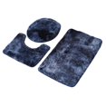 thumbnail image 4 of Shaggy Bath Mats Set 3 Piece with Toilet Lid Cover Washable U Shape Rug Non Slip Carpet Bathroom Rug Sets for Shower under The Sink Blue, 4 of 7