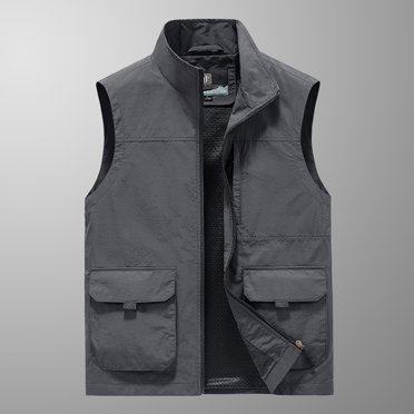 tumgatte Gilet de Travail Mince pour Hommes Couleur Unie Col Montant Veste Sans Manches Débardeurs jusqu'à 45 % de Réduction