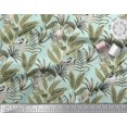 thumbnail image 3 of Soimoi Polyester Crepe Fabric Leaves & Lemur Animal Printed Fabric 1 Yard 42 Inch Wide, 3 of 3
