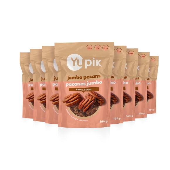 Yupik Jumbo Pecan Halves, Gluten-Free, Kosher, High-Quality Raw Nuts, Shelled, Unsalted, Unroasted, Healthy Snacks, Source of Fiber & Copper, 8 Count, 164 g