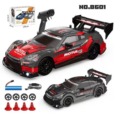 Voiture RC Drift 30 KM/H Échelle 1:24 2,4 GHz 4WD Véhicule de Course Sportif Télécommandé sur Route pour Adultes Garçons Filles Enfants Cadeaux