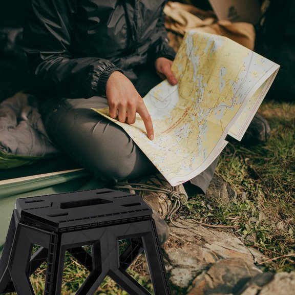 Mazar Square Portable Folding Stool for Outdoor Camping Hiking Fishing and Kitchen Step Seat with Easy One Flip Open Design