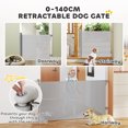 thumbnail image 4 of PawHut Retractable Dog Gate Extends Up to 55" Wide, 34" Tall, Grey, 4 of 10