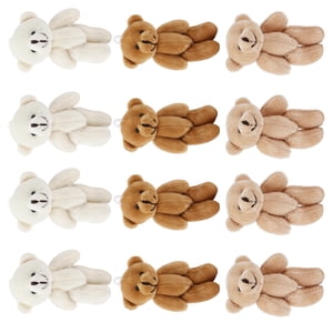 Tbest 12 Pcs Mini Ours farci Confortable doux mignon Mini Jouet en peluche pour les décorations d'anniversaire de mariage,Petits ours à poupée en peluche, Jouets en peluche