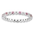 thumbnail image 1 of Bague en Argent Sterling Stackable Expressions Tourm. Rose & Diamant Taille 5, 1 of 3