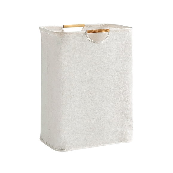 TKSE Grand Panier à Linge - Panier à Linge Pliable étanche avec poignée en Bois pour Salle de Bain Domestique(S)