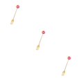 thumbnail image 3 of Transemion 1/2/3/5 Cartoon Adorable Restaurant Hotel Tableware Portable Washable Stainless Steel Stirring Mixing Dinnerware Cake Flatware Donut Fork Rose Red 3PCS, 3 of 6