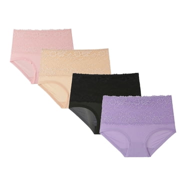 Culottes pour Femmes Culottes Femmes 4 Pcs Femmes Dentelle Taille Haute Gaine Short Shapewear Contrôle du Ventre Culottes