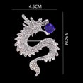 thumbnail image 4 of Hommes Rétro Style Dragon Broche Corsage Parti Badge Bijoux Broche Badge Argent + Bleu, 4 of 9