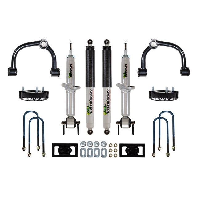 Ironman 4x4 Lift Kit Suspension 78-109-001 3-1/2 Inch Front Lift; 1-1/2 Inch Rear Lift; Black Components