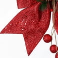 thumbnail image 3 of 2 Pcs Décorations de Noël Nœuds Couronnes Rouges Grands Nœuds de Sapin de Noël Nœuds à Paillettes Nœuds Décoratifs pour Maison Fête de Noël 9.8 x 11.8 Po, 3 of 10