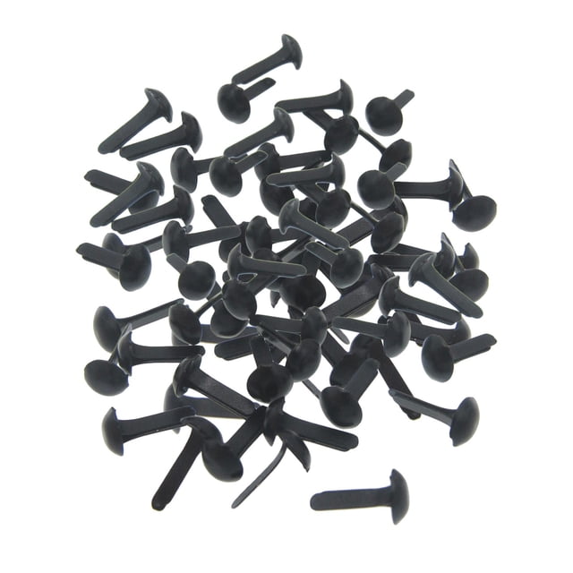 KLKCMS 200x Attaches en Papier Mini Brads Métalliques pour Accessoires de Scrapbooking Noir