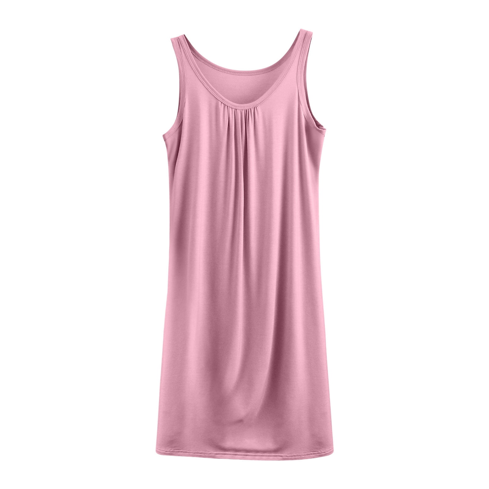 Wdfiry Nuisette pour Femmes en Modal Grande Taille Sans Manches Débardeur Robe de Nuit Couleur Unie Décontractée Froncée Longue Robe de Nuit Tenue d'Intérieur