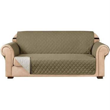 2024 Housse de Sofa Réversible 1 Pce Matelassée (Sofa TG Taupe)