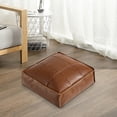 thumbnail image 4 of Housse de Pouf Ottomane Polyvalente en Similicuir 17,7 Pouces Carrée Non Rembourrée Coussin de Sol Rangement Repose-Pieds pour Usage Intérieur Extérieur Bricolage Remplissable Housse de Coussin de Siège en Cuir Sans Bourre Incluse, 4 of 7