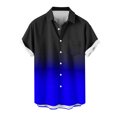 thumbnail image 5 of Hot6sl Économies d'Été Liquidation Chemisier & Chemise à Manches Courtes Col Rabattu, Chemise Décontractée Mode Homme Col Rabattu Imprimé Dégradé Manches Courtes Bouton Chemisier, Chemisier Polyester HommeBleu,L, 5 of 5