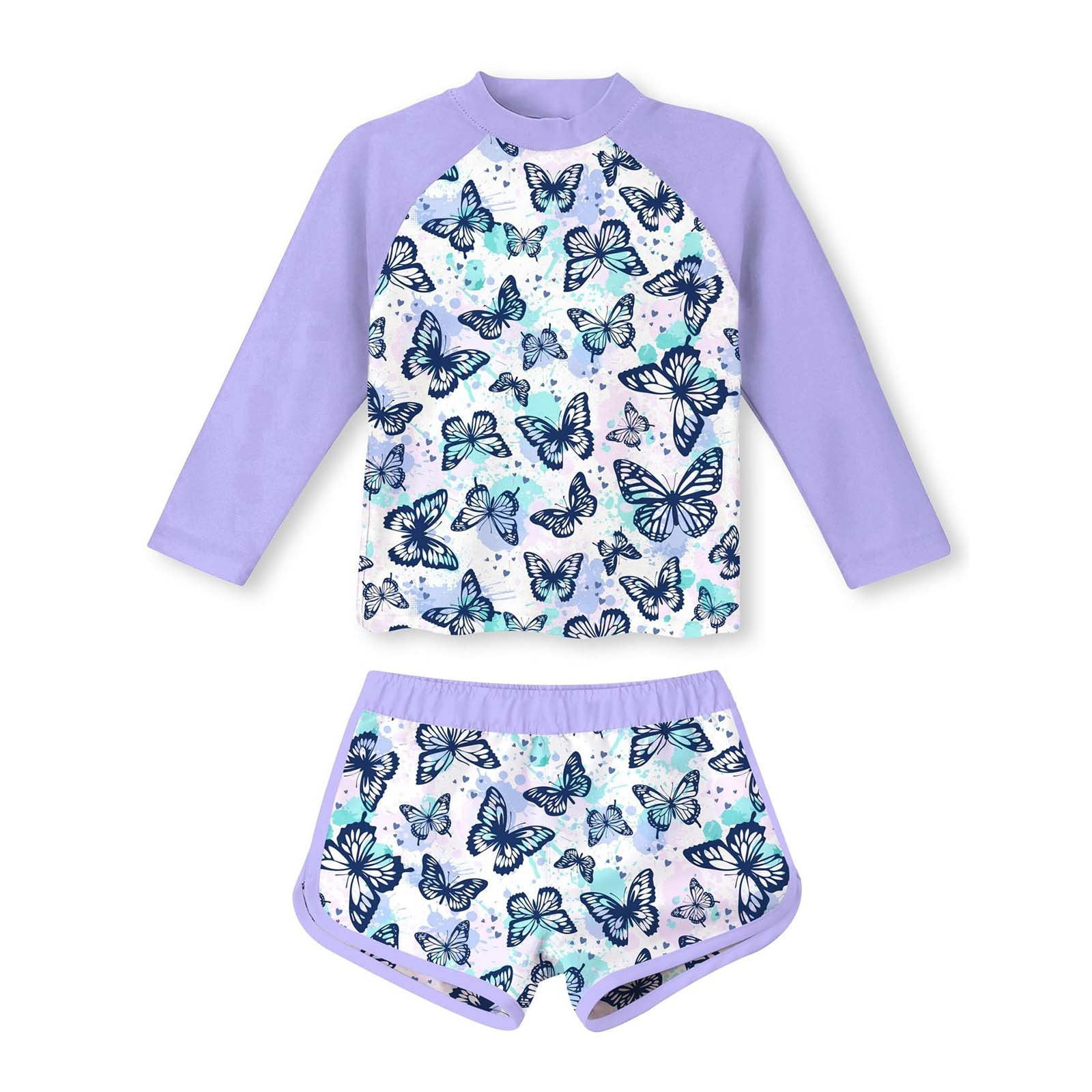 Girl Swimsuits 2 Piece Bikini Set Bathing Suit Cute Print Girls Bathing Suit 8-9 Years