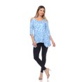 thumbnail image 4 of White Mark Women's Leopard 3/4 Sleeve Cold Shoulder Tunic Top, 4 of 5