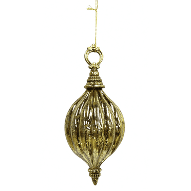 Holiday Time, Vintage Gold Finial Ornament, 4pk