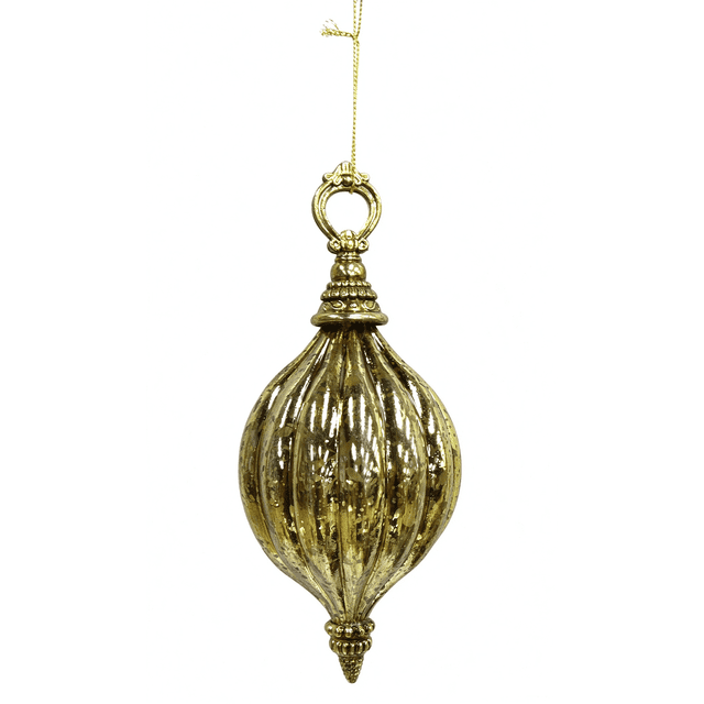 Holiday Time, Vintage Gold Finial Ornament, 4pk