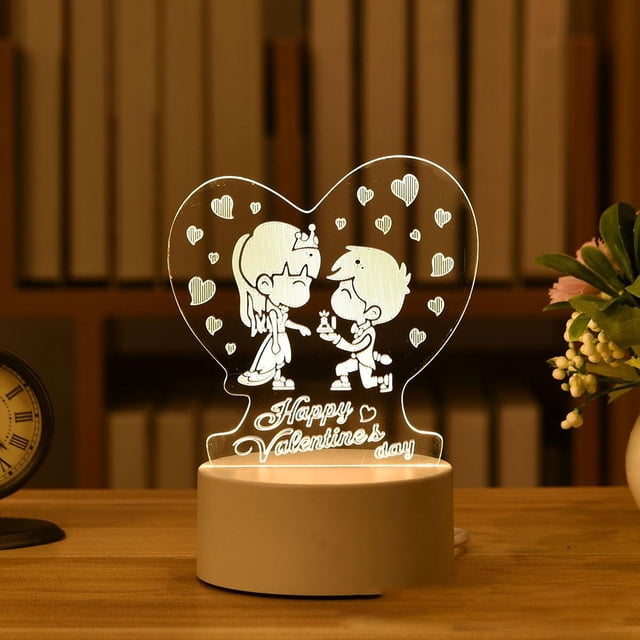 Desk LED USBNight Light Creative Bedroom Bedside Table Day gift Lamp O3A6