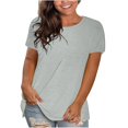 thumbnail image 2 of LSLJS T-Shirt Uni pour Femmes Été Décontracté à Manches Courtes Col Rond Chemise Ample Hauts, 2 of 6