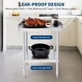 thumbnail image 3 of EDTara Stainless Steel Work Table with Wheels, Heavy-Duty Prep Table with Removable Backsplash for Versatile Commercial Use, 3 of 7