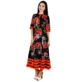 thumbnail image 2 of Bimba Kurti Anarkali à Col Mandarin Imprimée pour Femmes, Robe Ethnique Indienne de Designer, 2 of 9