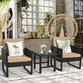 thumbnail image 1 of Costway 3PCS Patio Rattan Bistro Furniture Set Cushioned Sofa Chair Coffee Table Garden, 1 of 10