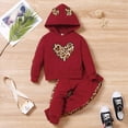 thumbnail image 1 of PatPat Ensemble Chandail à Capuchon et Pantalon pour Tout-Petite Fille à Imprimé Léopard avec Cœur, Tailles 18 m à 6 A, 2 Pcs, 1 of 10