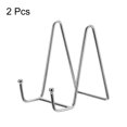 thumbnail image 3 of Unique Bargains 2Pack 4.3Inch Plate Stand for Display Iron Easel Plate Holder for Photo Silver, 3 of 5