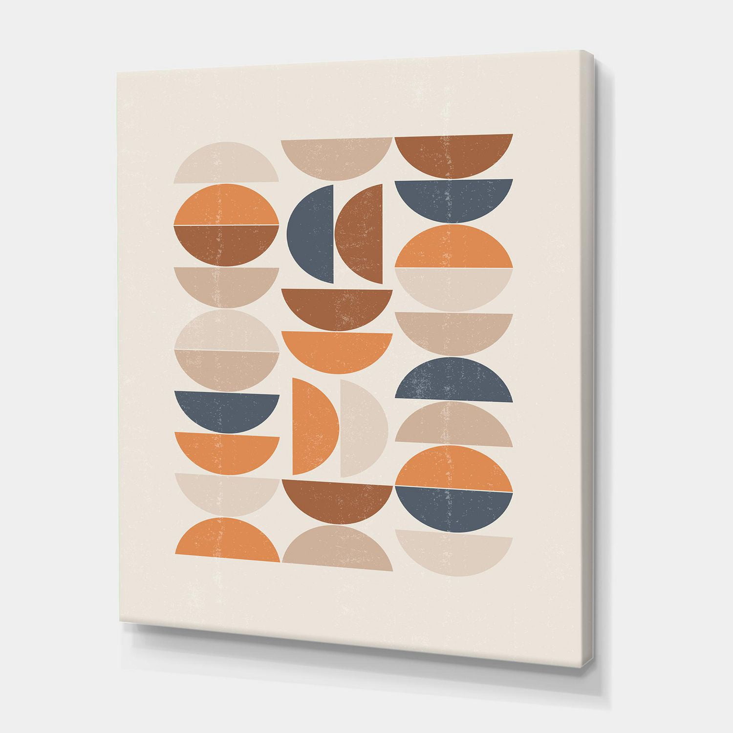 Designart Soleil abstrait et lune S en bleu et orange Art mural sur toile