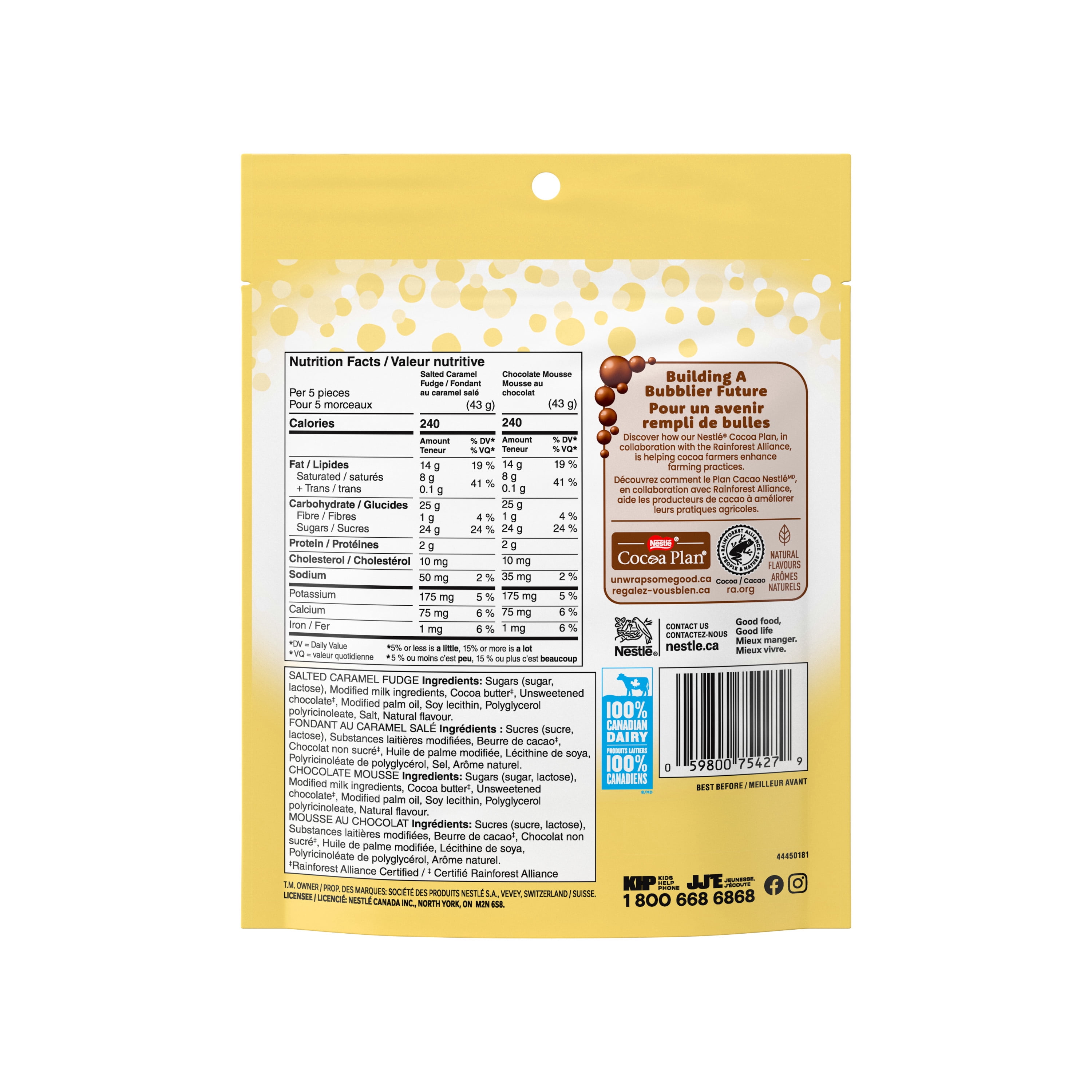 AERO Mini-barres Truffle saveurs Fondant au caramel salé et Mousse au chocolat