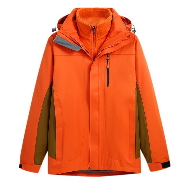 RKSTN Jackets for Men Fashion Fallow Three-In-One Two-Piece Outdoor Jacket Long Sleeved Coat Fall and Winter Long Sleeve Jacket Coats