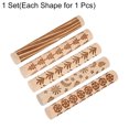 thumbnail image 3 of Uxcell 5 Pcs Rouleau d'Argile en Bois 4 Pouces Motif Flocon de Neige Rouleaux de Bois Outils de Poterie Rouleaux de Texture Grain de Bois pour Cuisson d'Argile Pâte à Modeler DIY, 3 of 7