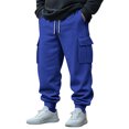 thumbnail image 1 of Moxiu Pantalon Cargo Jogger Extensible pour Homme à Multiples Poches, Pantalon de Survêtement à Cordon pour l'Hiver, Randonnée Décontractée, Bleu, G, 1 of 9