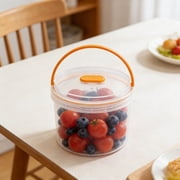 Clear Airtight Food Storage Container with Handle | Leakproof Plastic Canister for Snacks Flour | Kitchen Pantry Organization | Portable Dry Food Jar for Home Travel Camping