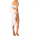 thumbnail image 1 of Fortune Femmes une Épaule Robes Manches Longues Trou Latéral Creux à Haute Fente Robe Clubwear, 1 of 3