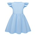 thumbnail image 5 of FhsagQ Robes pour Filles Enfants Filles Manches Volantées Col Rond Robes Enfants Été Robe à Manches à Volants Fille Robes de Printemps Taille 8-10 Moins de 20 Printemps Bleu 5-6 Ans, 5 of 5