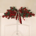 thumbnail image 4 of Christmas Swag Lintel Artificial Pine Branches With Plaid Bow Happy New Year Home Decor Simulation Red Fruit Lintel, 4 of 10