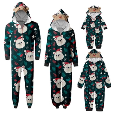 TIMIFIS Pyjamas de Noël Assortis pour la Famille pour Femmes Ensemble Pyjamas des Fêtes Combinaison Pyjama de Noël à Carreaux Tenue de Nuit Renne Noël Flocon de Neige Bonhomme de Neige Orignaux Père Noël Pyjama Tenue Tenue d'Intérieur Hiver