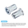 thumbnail image 4 of Unique Bargains M6 Rivet Nuts, 50 Pack Zinc Plated Carbon Steel Knurled Flat Head Threaded Insert Nuts, 4 of 5
