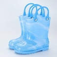 thumbnail image 2 of NOKIO Sparkle Accent Rain Boots Flexible Sole Technology Cartoon Rainbow Patterns 𝗪aterproof Rubber Material Lightweight Design for Active Toddler Girls, 2 of 6