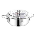 thumbnail image 1 of Japanese Deep Fryer Pot with Thermometer & Lid, 201/304 Stainless Steel Tempura Fryer with Oil Draining Rack, 1 of 7
