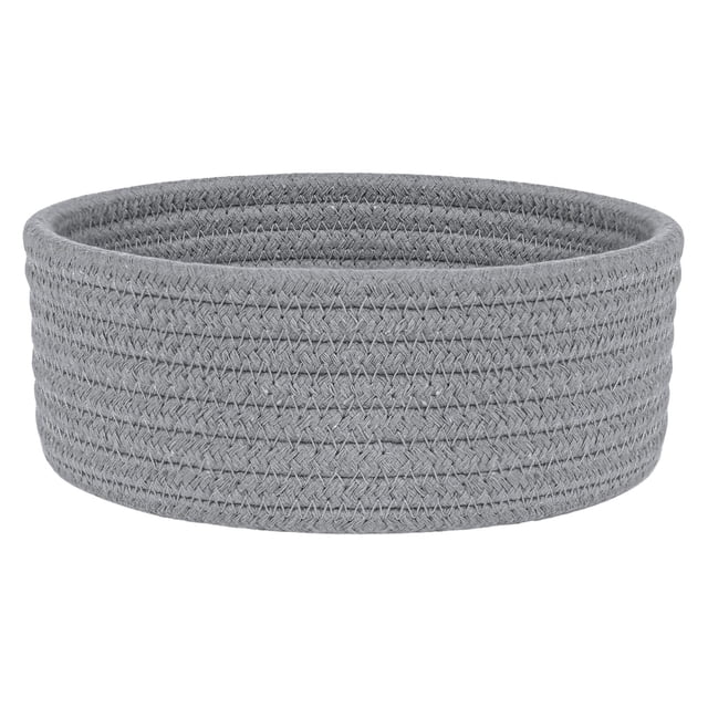 Woven Baskets for Storage, Furenl Small Woven Basket Micro Oval Shallow Storage Basket Mini Cotton Rope Empty Decorative Basket Boho Small Storage Basket for Nursery Kids Baby Dog Toy Gift