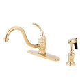 thumbnail image 1 of Kingston Brass Georgian Single Handle 8" Kitchen Faucet with Brass Sprayer, 1 of 2