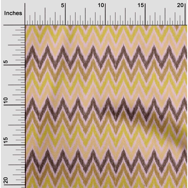 oneOone Cotton Poplin Fabric Chevron Ikat Printed Fabric 1 Yard 42 Inch Wide